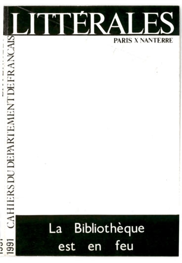 La Bibliothèque est en feu, argument d'un pari - Persée