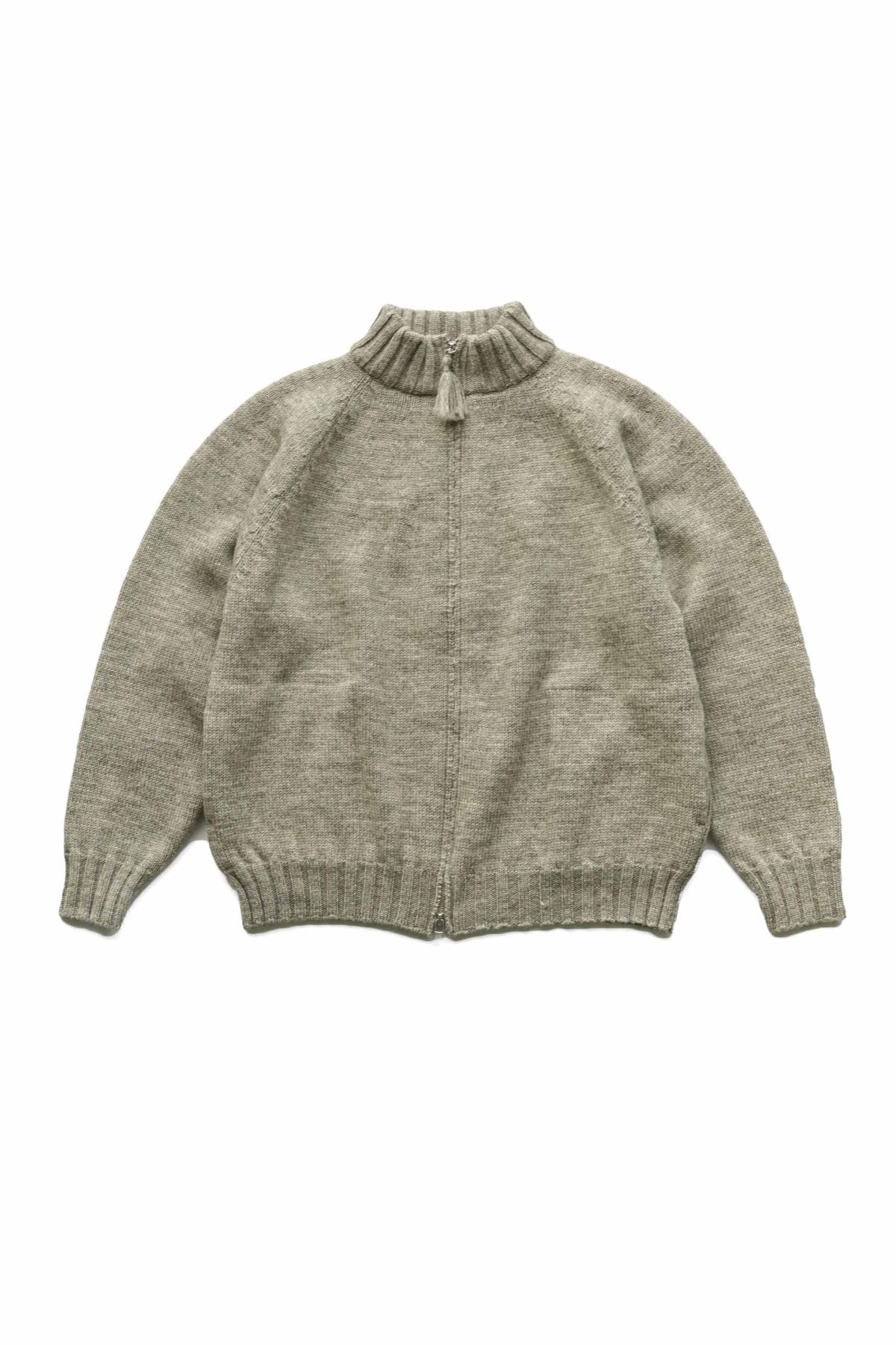 OLD JOE - TWEEDY YARN ZIP SWEATER - MINK – PHAETON