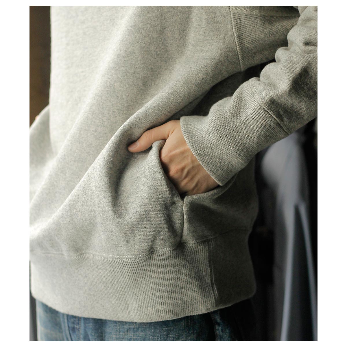 スロープスロー Slopeslow ウール フレンチテリー タートル モック