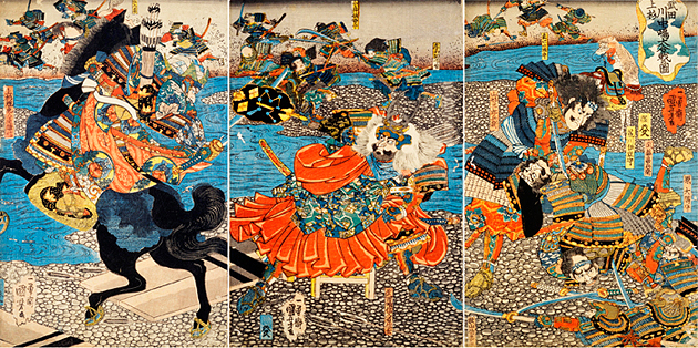 歌川国芳の奇想 通俗水滸伝 豪傑百八人之壱人シリーズ 源平八幡大合戦