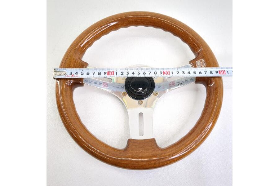 OBA ウッドステアリング 小径 ハンドル 約30cm ホーン付き 旧車 当時物