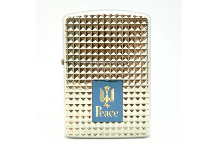 未使用】 Zippo PEACE 2007年製 アーマーケース ダイヤカット ケース