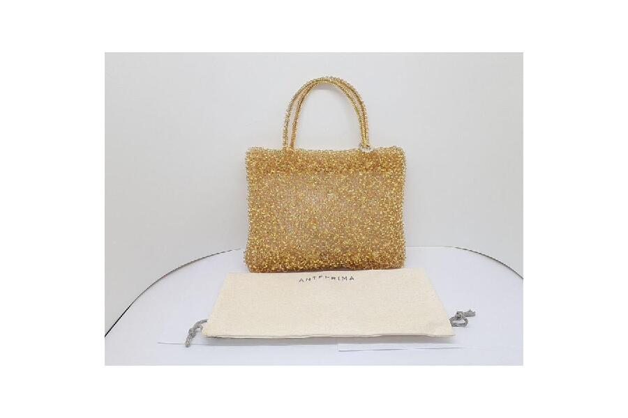 アンテプリマ ミニトートバッグ ゴールドカラー ワイヤーバッグ 袋付