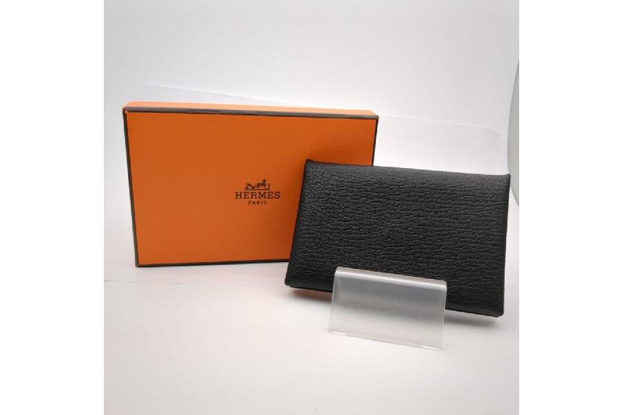 美品】HERMES エルメス カルヴィ カードケース 名刺入れ ブラック