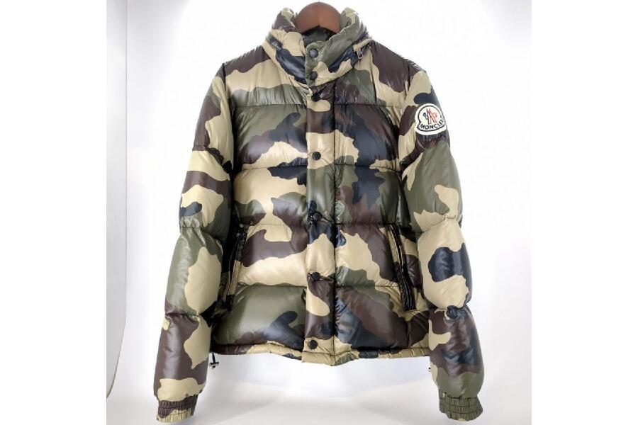 MONCLER メンズ ダウンジャケット 0サイズ 迷彩 カモフラージュ柄 程度