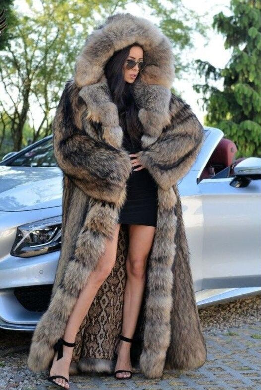 Genuine Raccoon Fur coat 