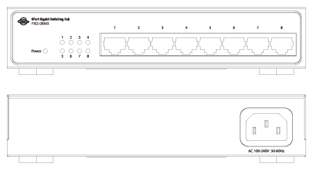 スイッチングハブ｜FXG-08IM3 製品外観｜PLANEX