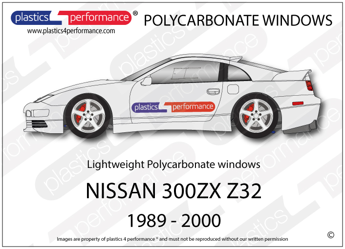 Nissan 300ZX (Z32) 2 + 0 Lexan Polycarbonate windows - Plastics 4