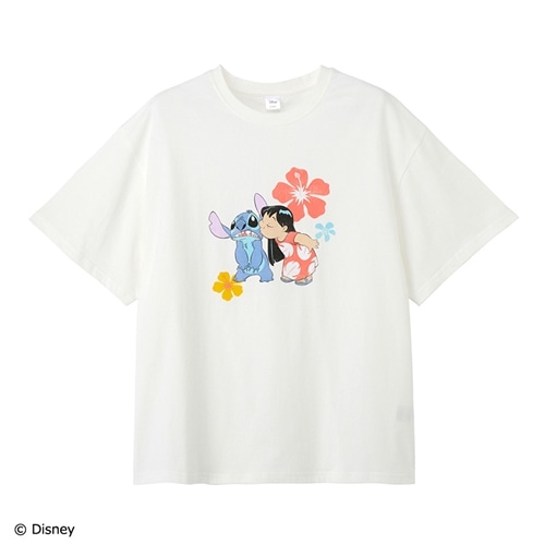 Disney（ディズニー）/ スティッチ Tシャツ オフホワイト (ビッグ