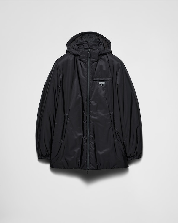 ブラック Re-nylon クロップド ダウンジャケット | PRADA