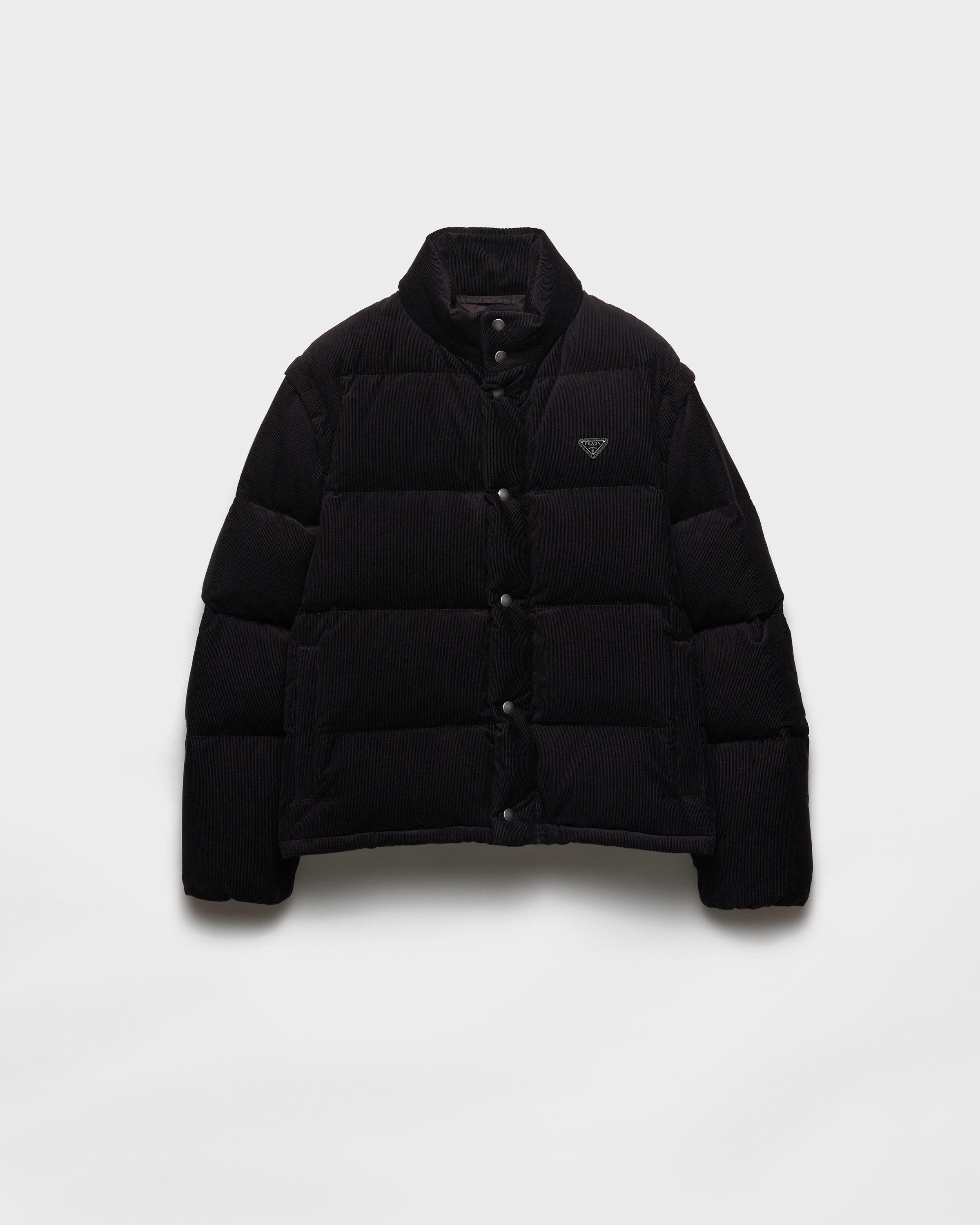 Black Medium-weight Corduroy Down Jacket | PRADA