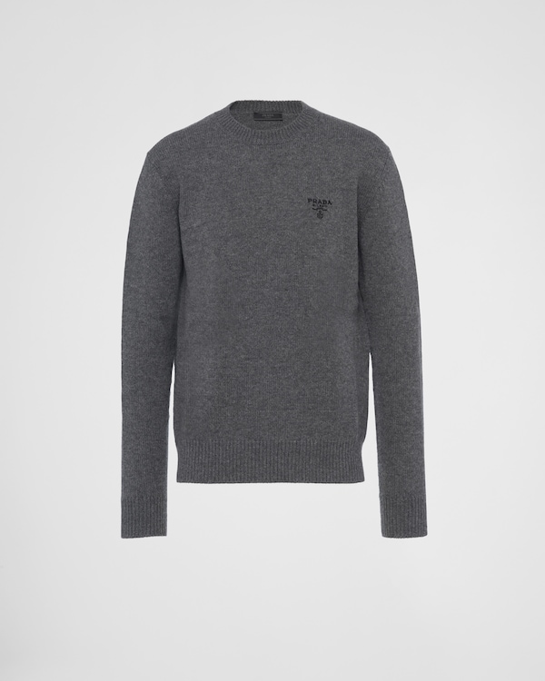 グレー ウールXカシミヤ クルーネック セーター | PRADA