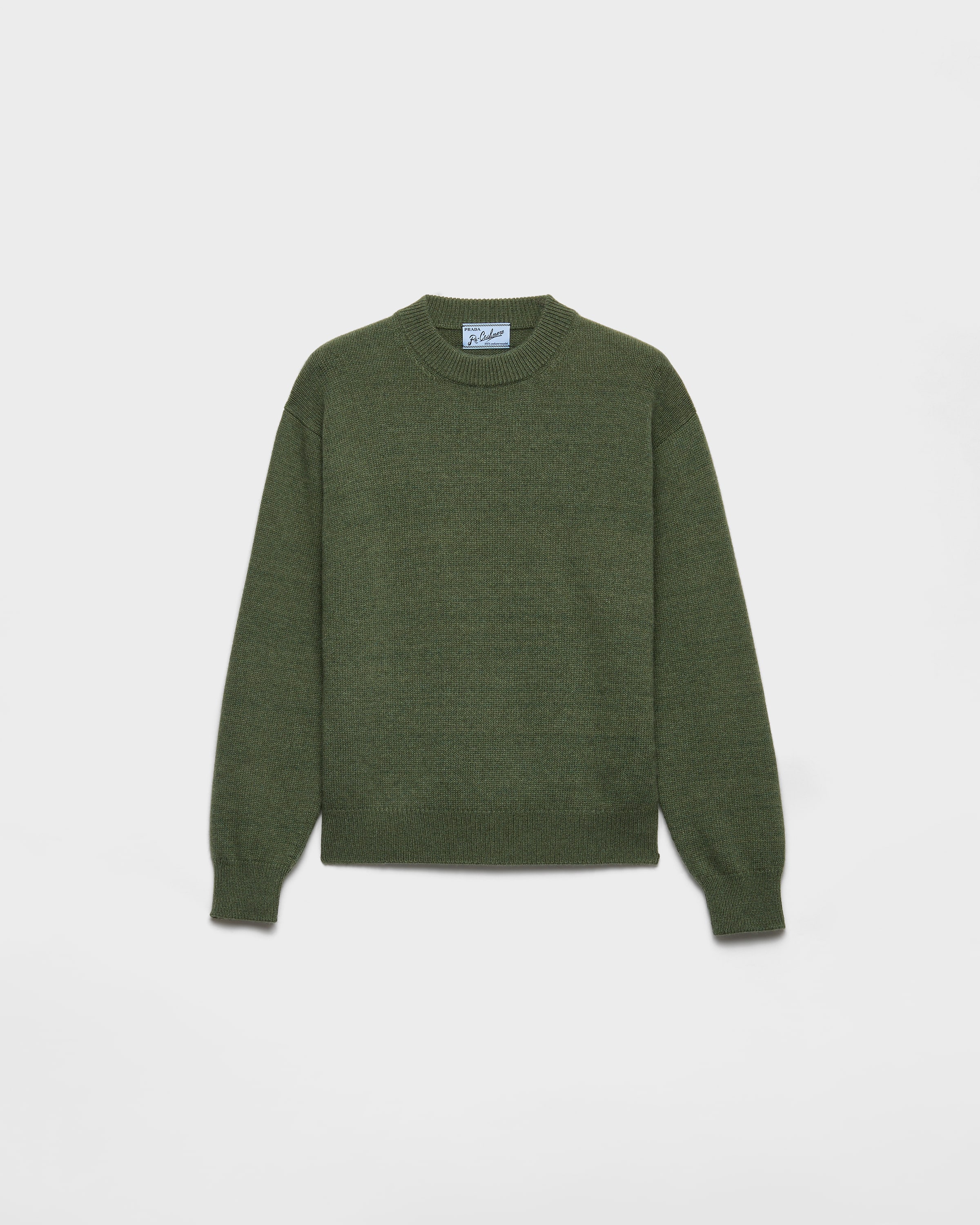Military Green Re-cashmere Crew-neck Sweater | PRADA