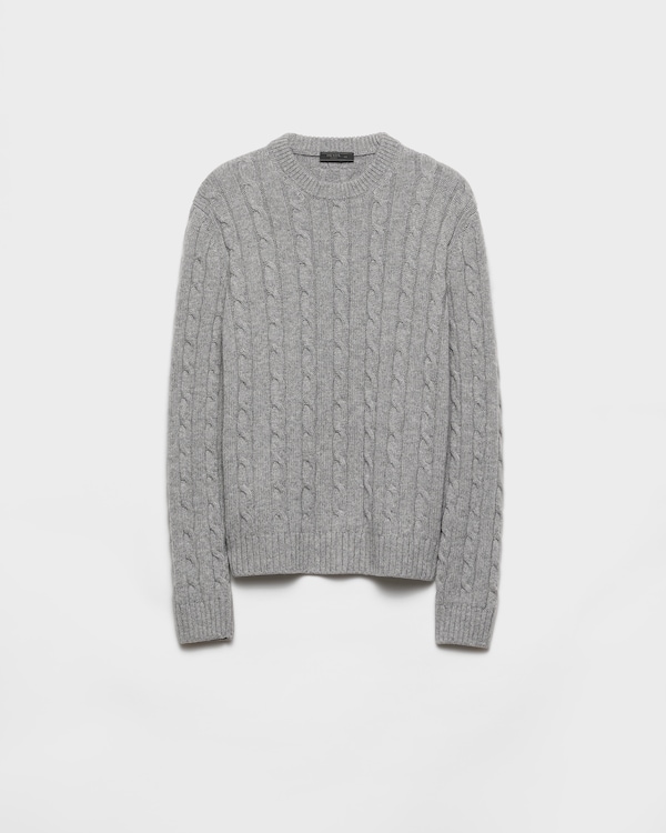 Grey Wool And Cashmere Crew-neck Sweater | PRADA