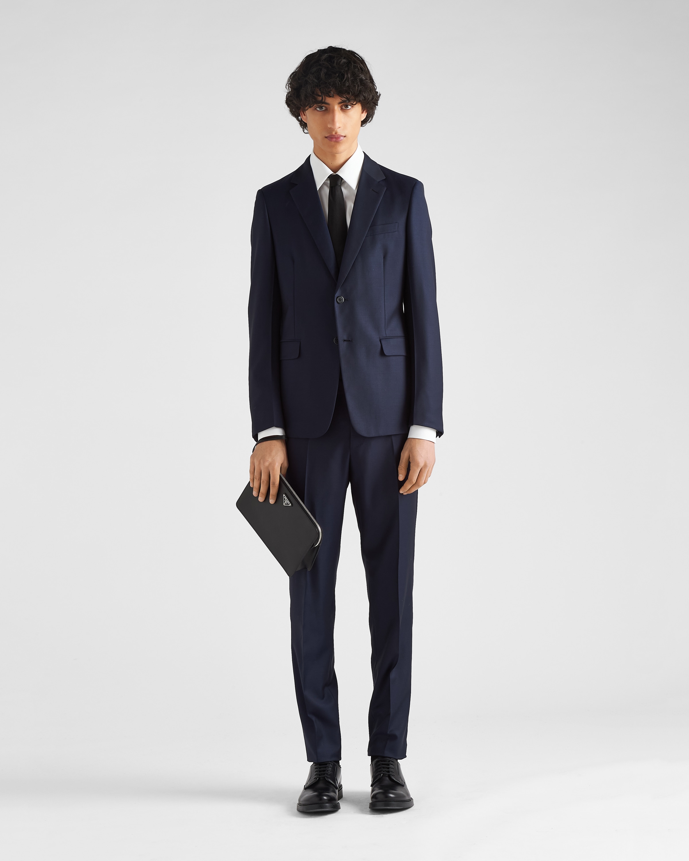 Navy Single-breasted Wool Suit | PRADA