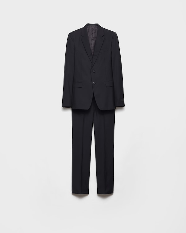 ネイビー ウールXモヘア シングルブレスト スーツ | PRADA