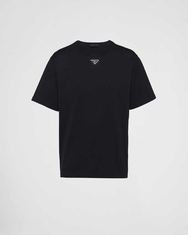 ブラック コットン Tシャツ | PRADA