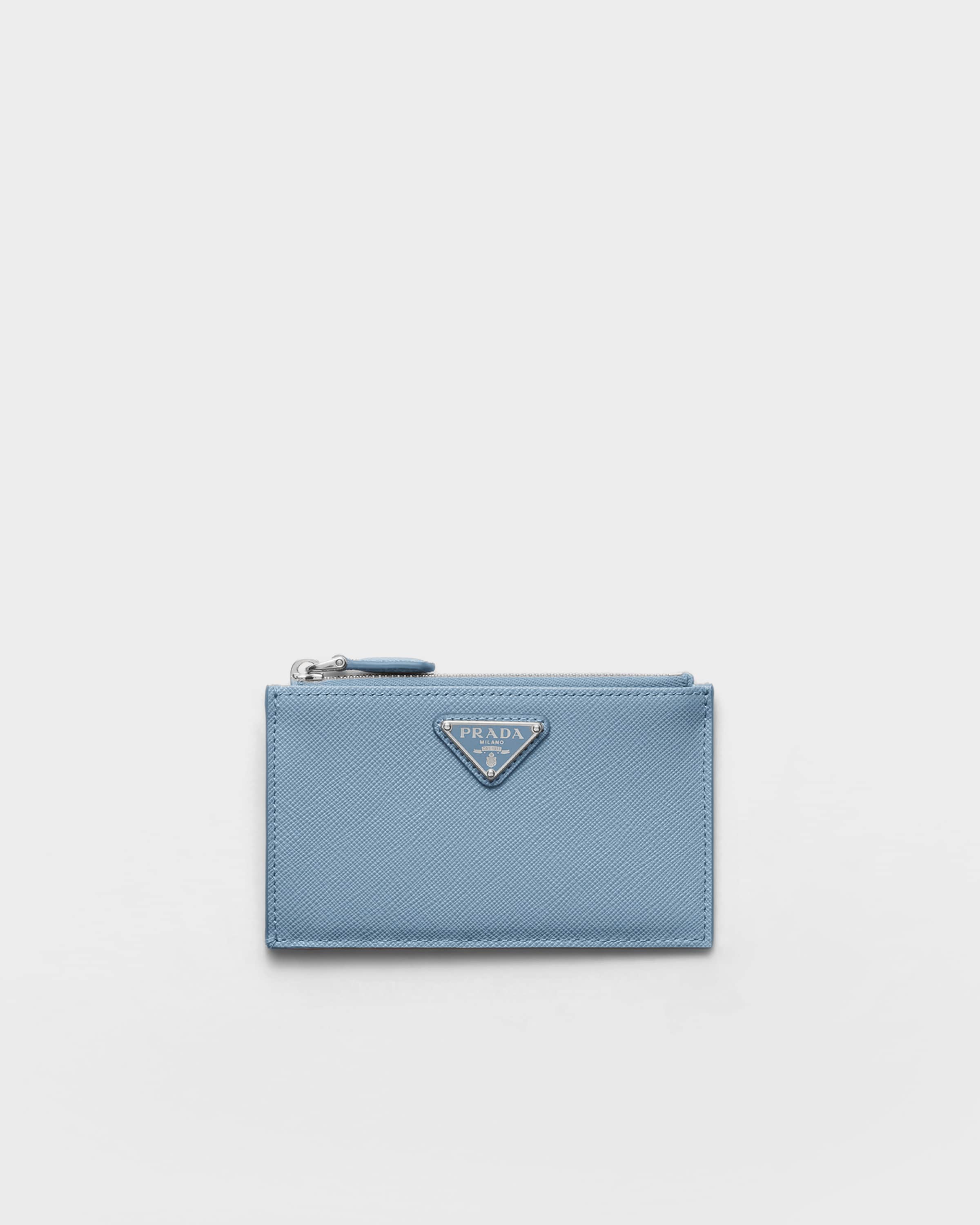 Astral Blue Saffiano Leather Card Holder | PRADA
