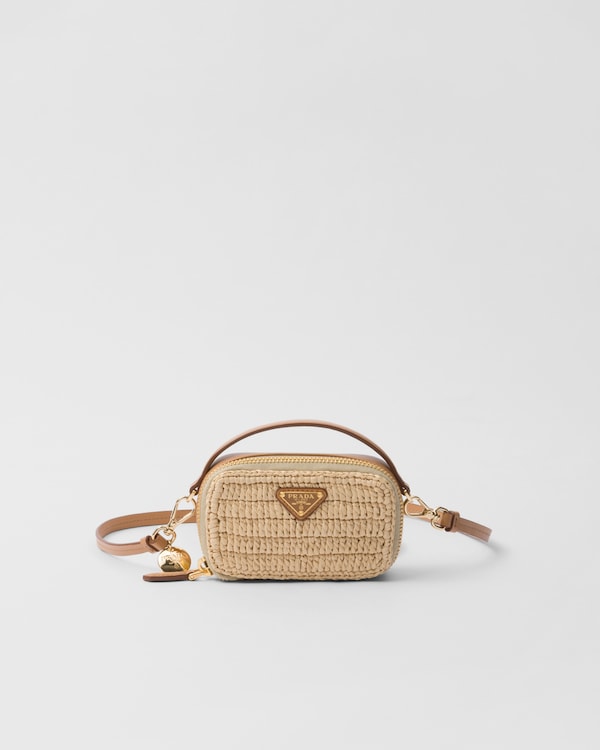Natural Crochet And Leather Mini-pouch | PRADA