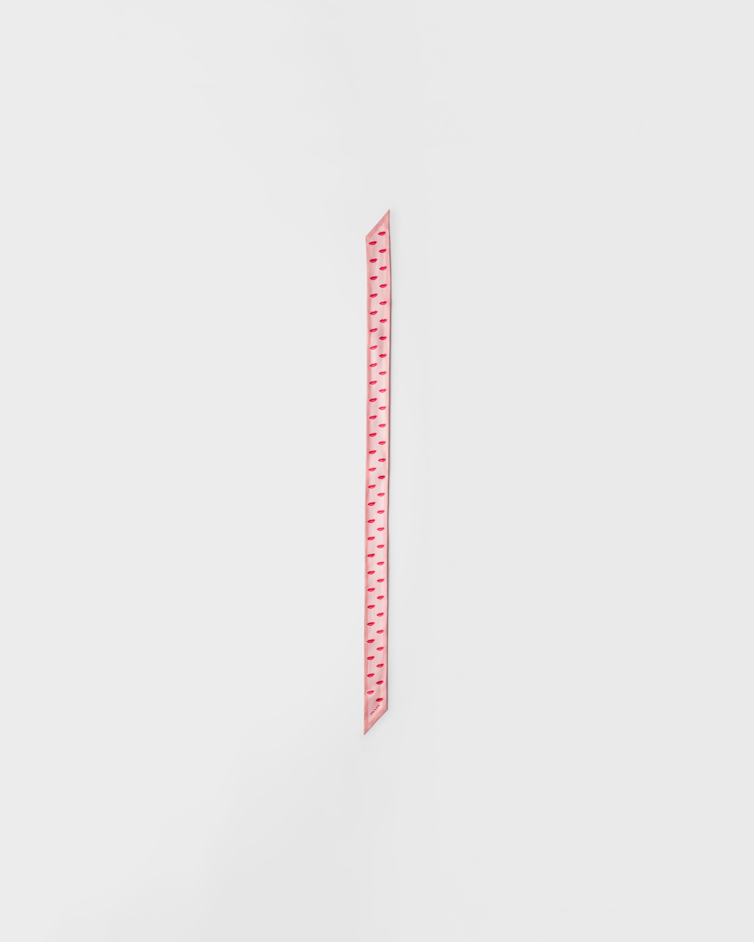 アラバスターピンク プリントシルクツイル スキニースカーフ | PRADA