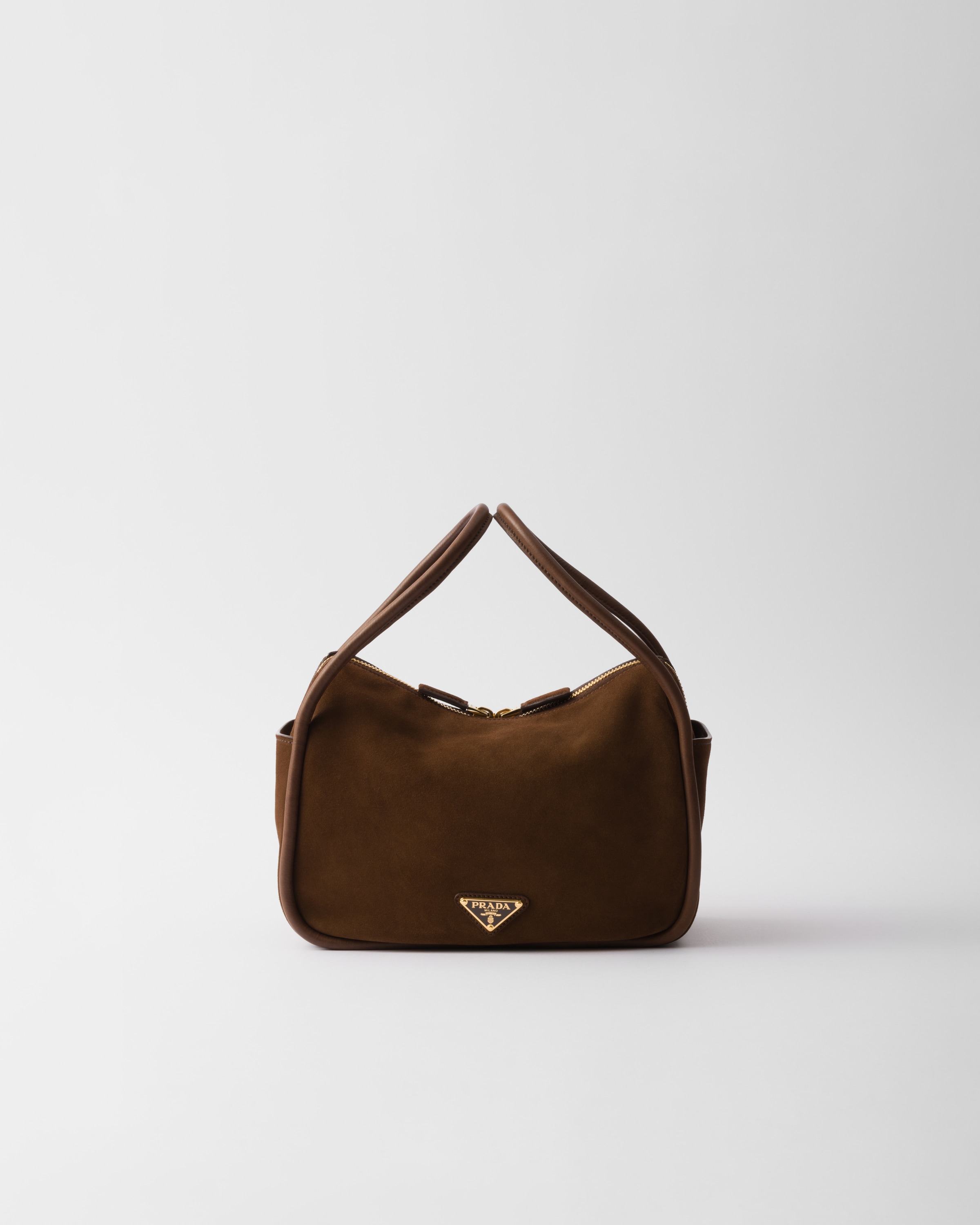 Cocoa Brown Prada Darling Suede Hand Bag | PRADA