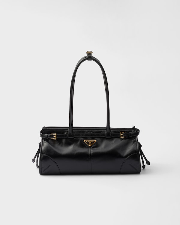 Black Prada Bonnie Medium Leather Handbag | PRADA