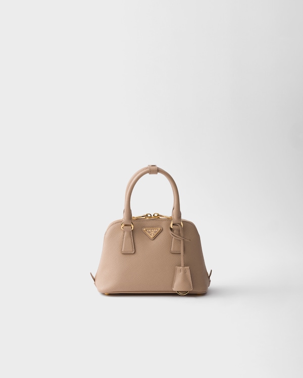 サンドベージュ プラダ ダブル スモール サフィアーノレザー バッグ