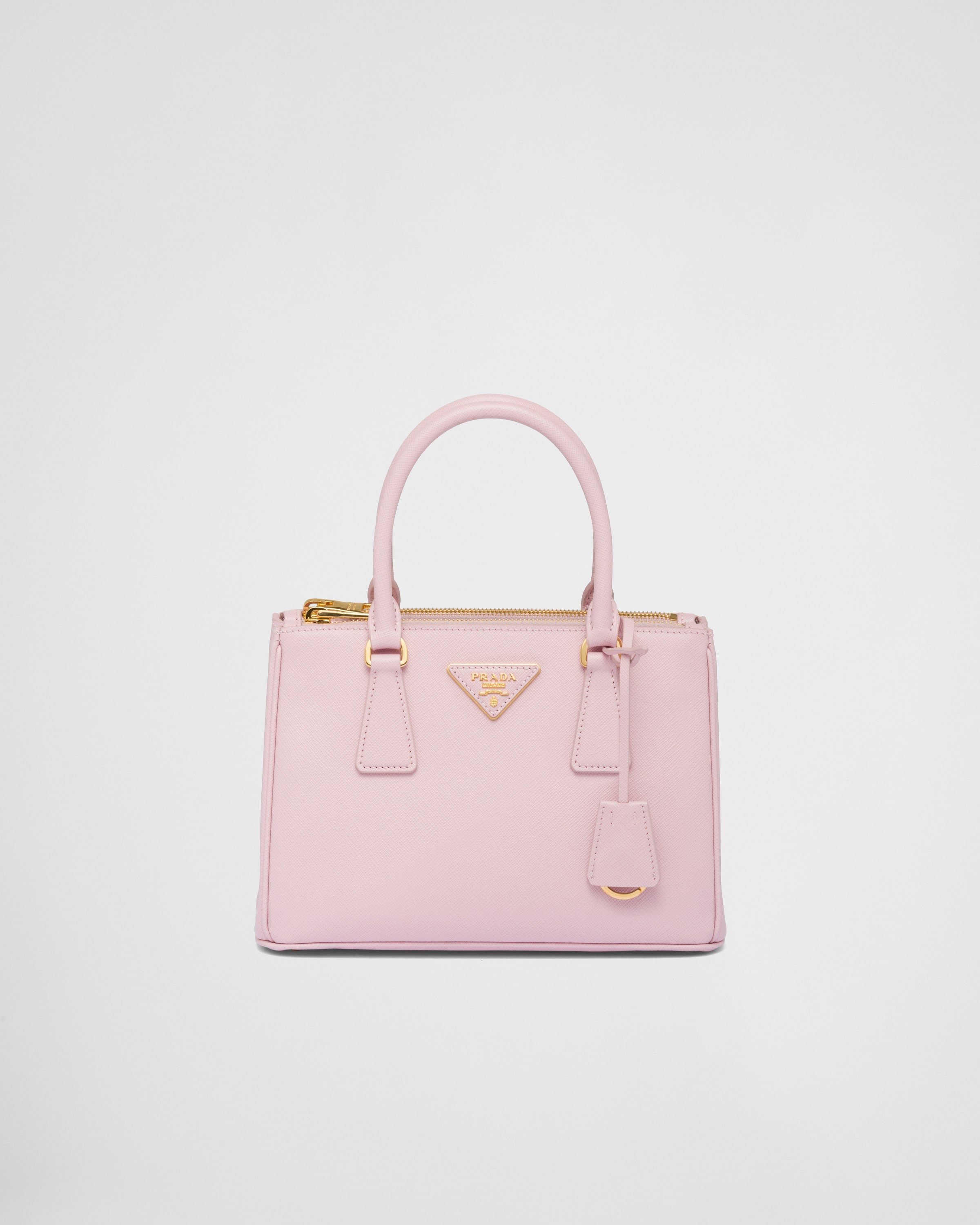 アラバスターピンク プラダ ガレリア サフィアーノレザー スモール