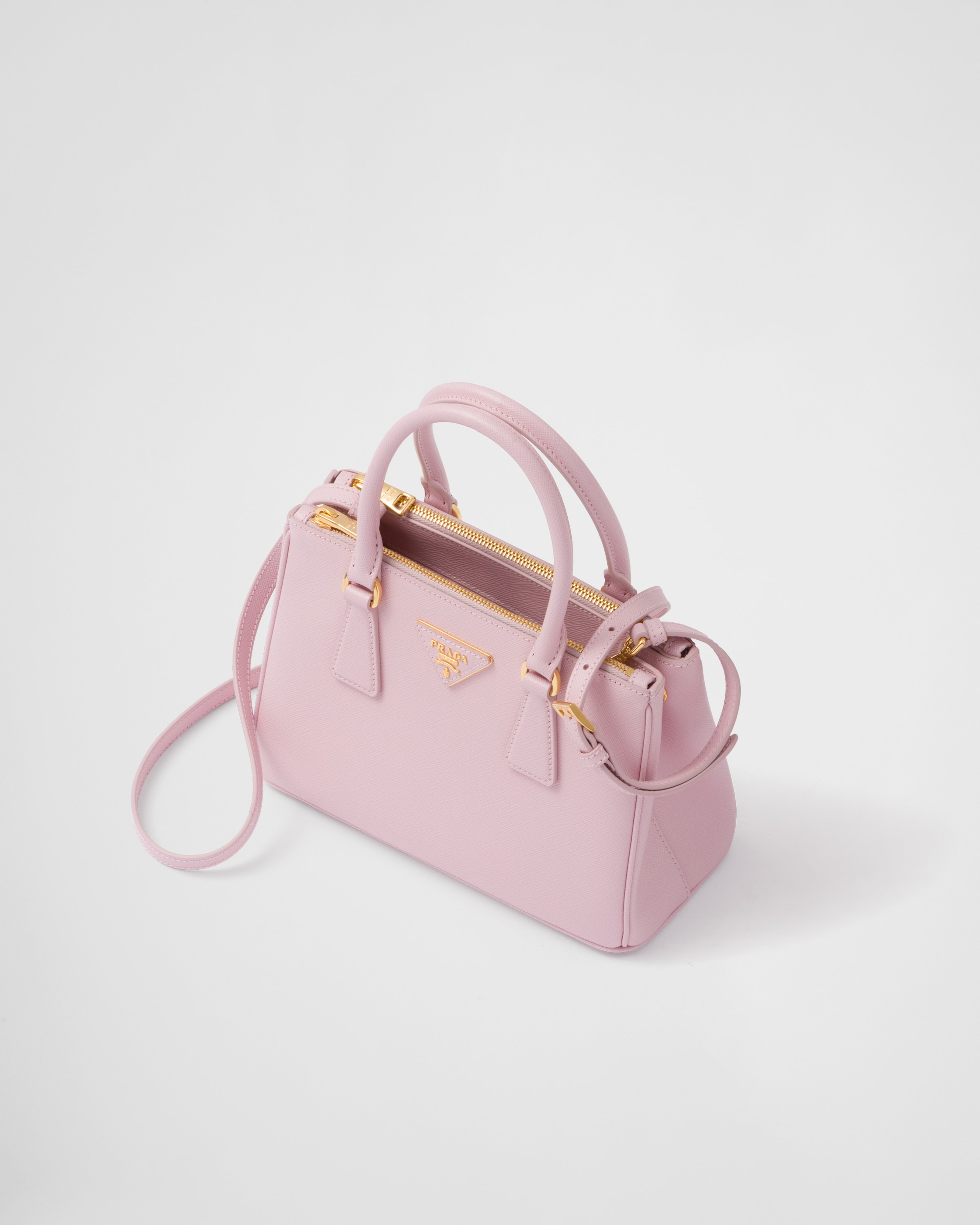 アラバスターピンク プラダ ガレリア サフィアーノレザー スモール