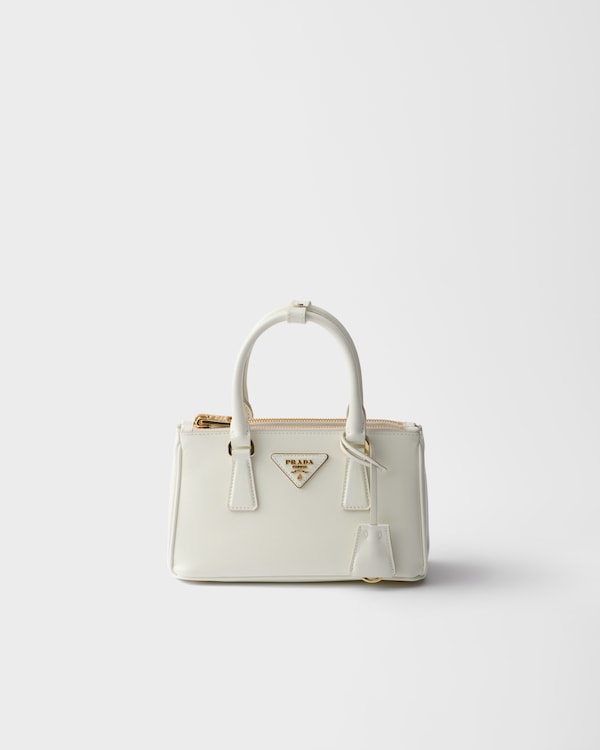 White Prada Galleria Small Saffiano Leather Bag | PRADA
