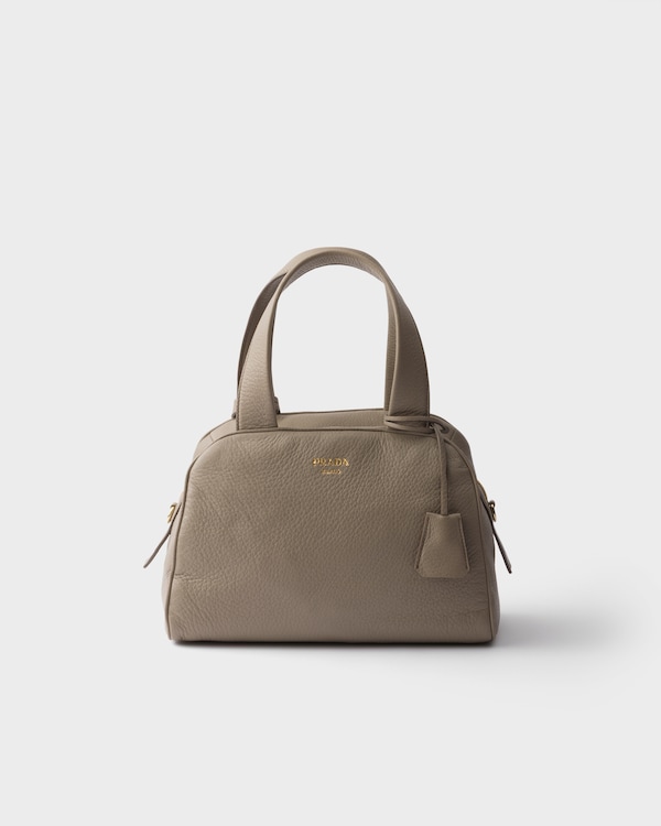 オパラインブルー プラダ ダーリン ソフトグレインレザー ハンドバッグ