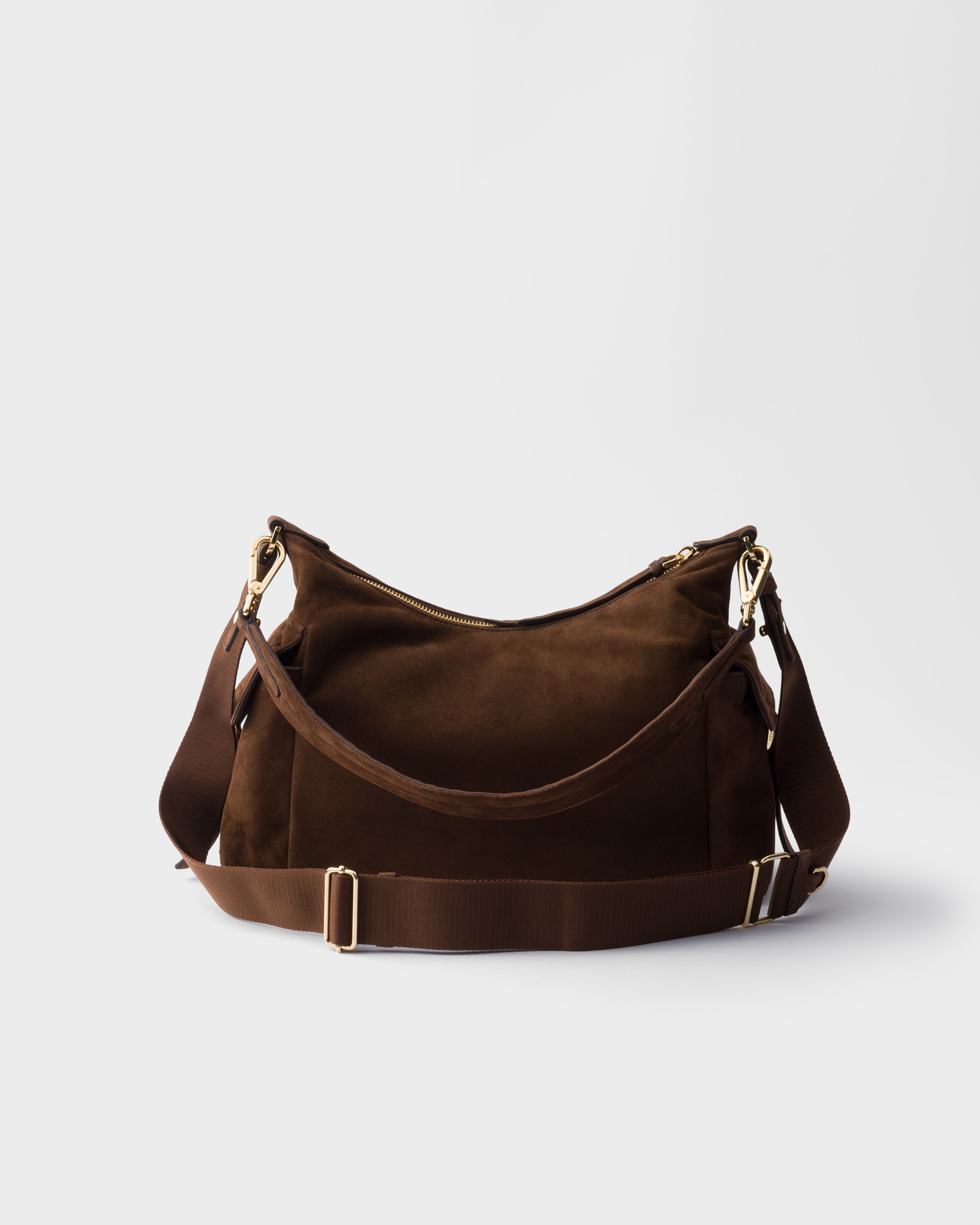 Cocoa Brown Prada Explore Large Suede Bag | PRADA