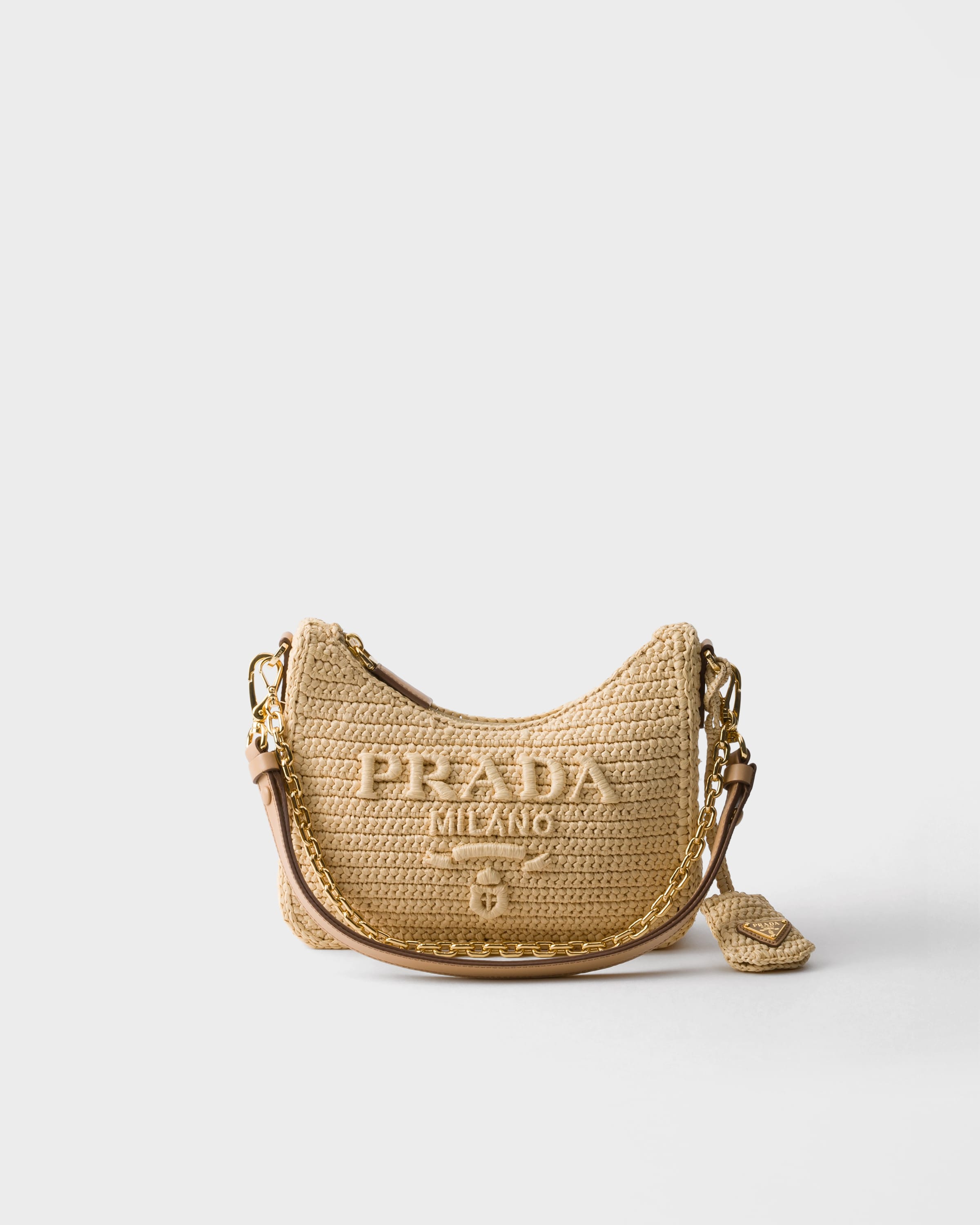 Natural Prada Re-edition Mini Crochet Bag | PRADA