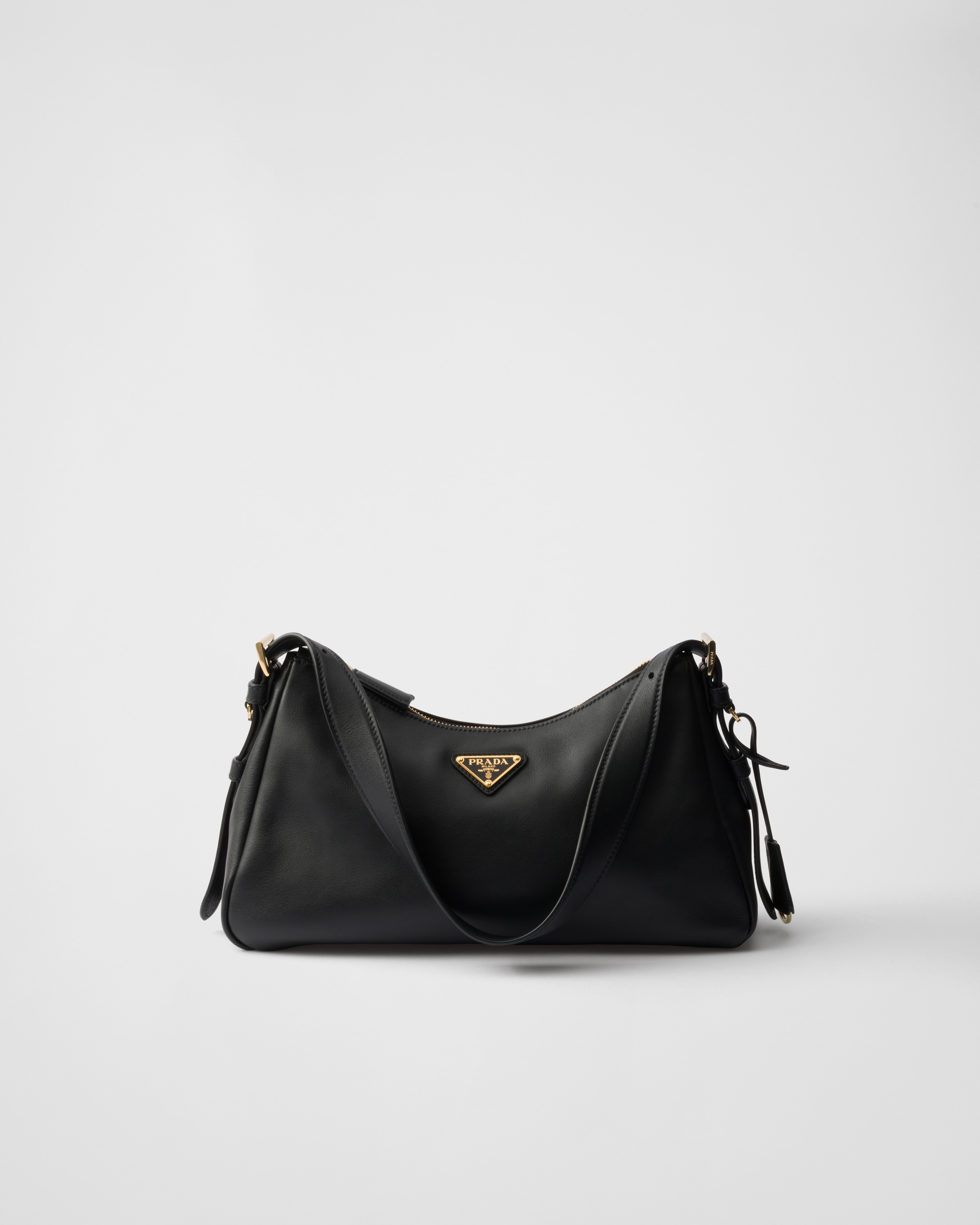 Black Prada Aimée Medium Leather Shoulder Bag | PRADA