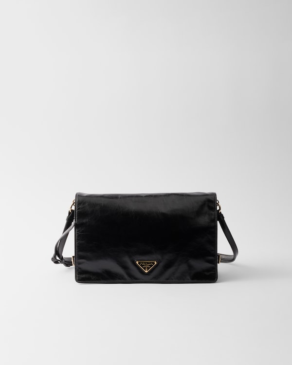 Black Medium Leather Shoulder Bag | PRADA