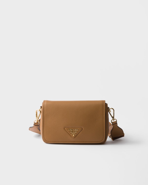 Caramel Leather Shoulder Bag | PRADA