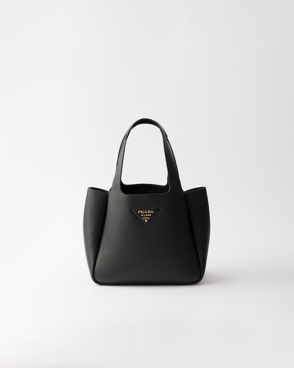 Black Small Leather Tote Bag | PRADA