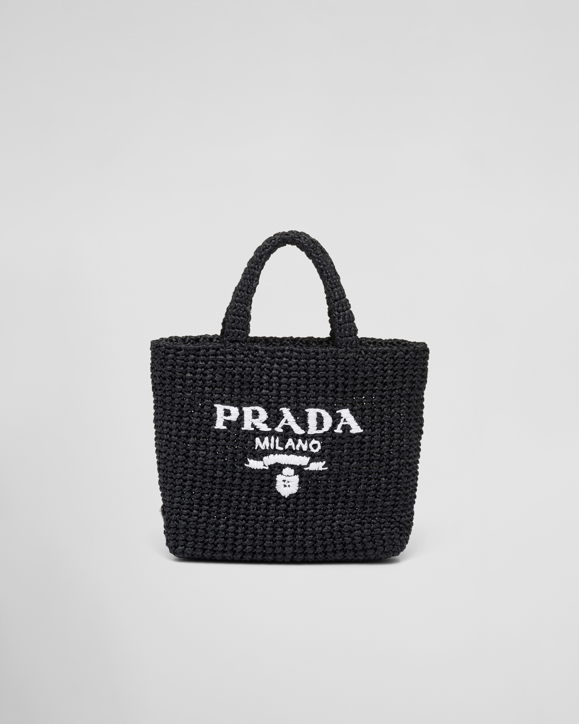 Black Small Crochet Tote Bag | PRADA