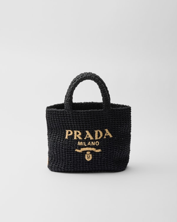 Black Small Crochet Tote Bag | PRADA