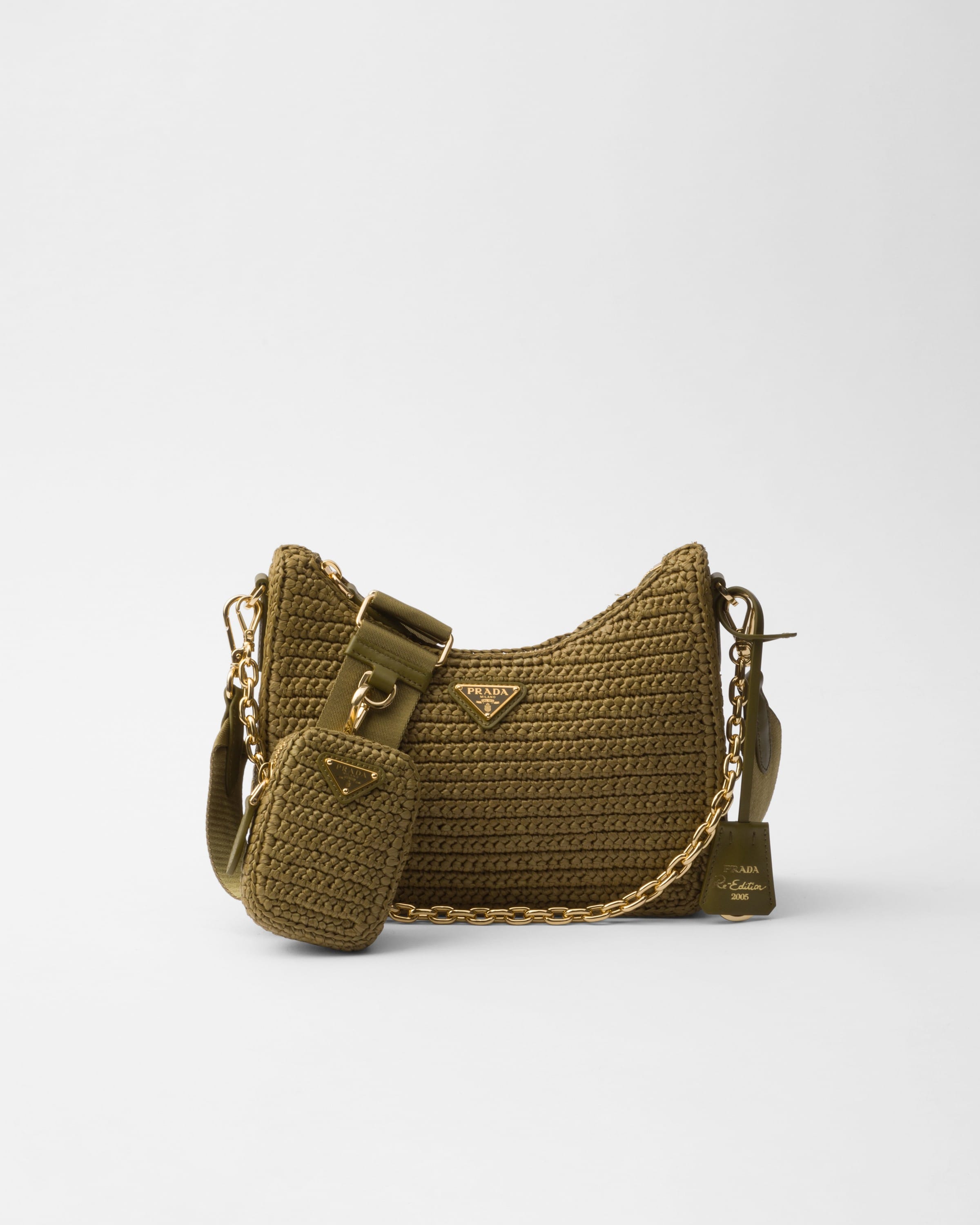 Olive Green Prada Re-edition 2005 Crochet Bag | PRADA