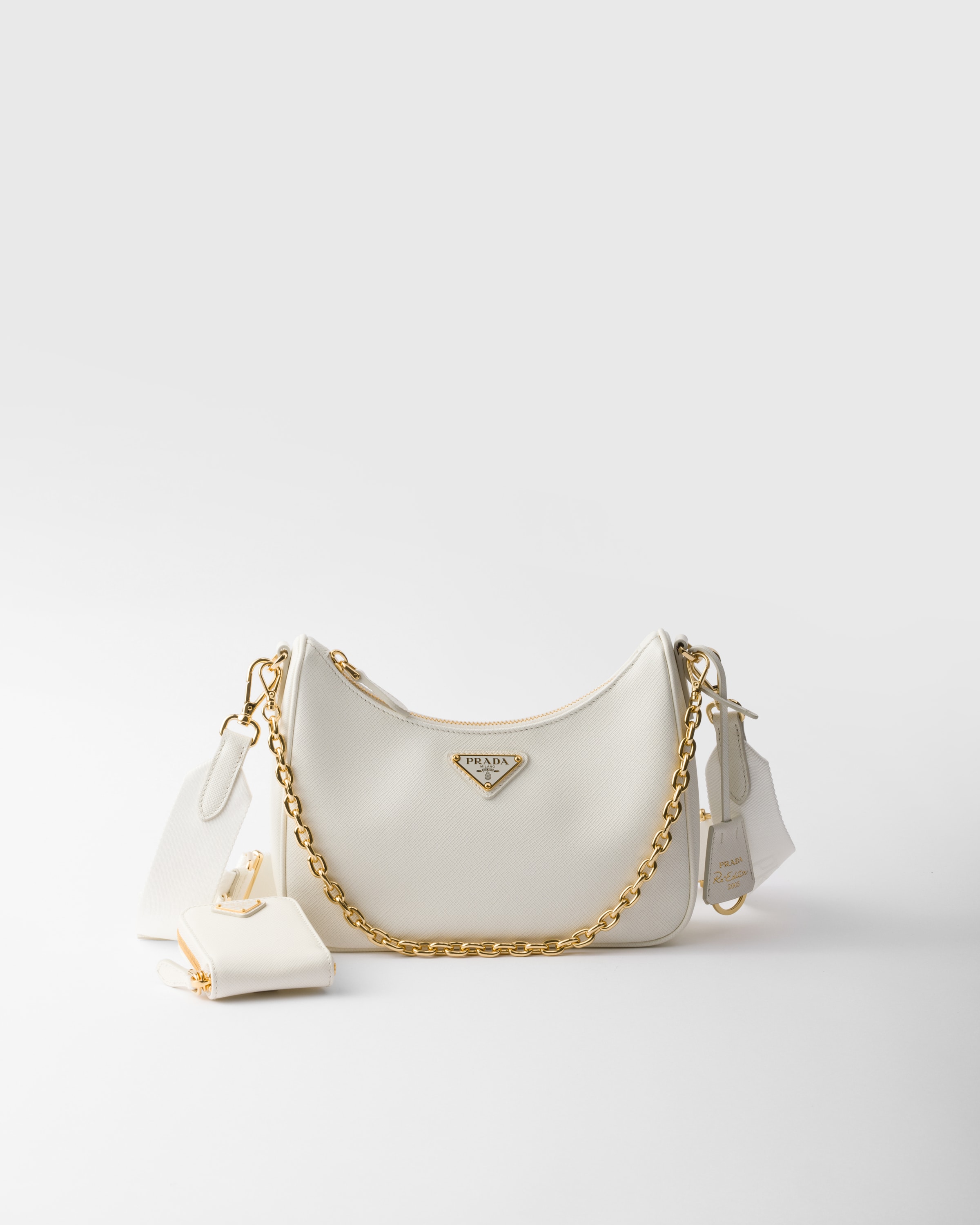White Prada Re-edition 2005 Saffiano Leather Bag | PRADA
