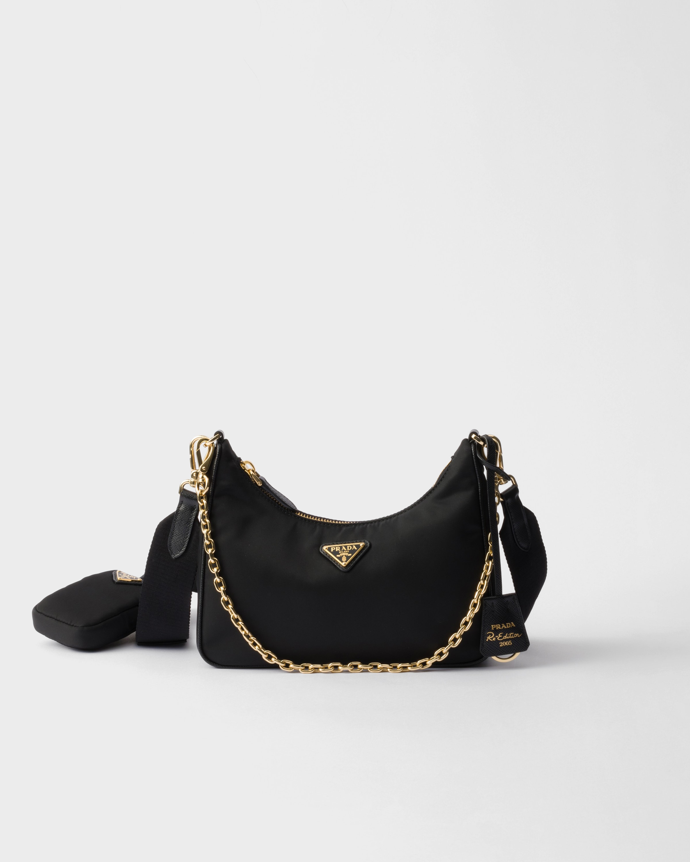 Black Prada Re-edition 2005 Re-nylon Bag | PRADA
