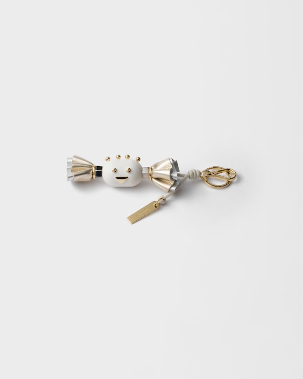 Pyrite Candy Plexiglas And Leather Key Ring Charm | PRADA
