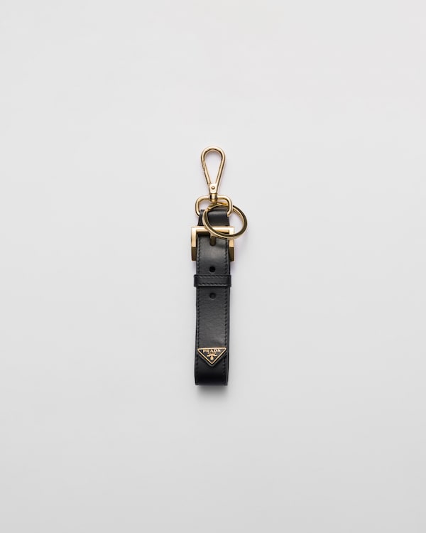 Black Leather Keychain | PRADA