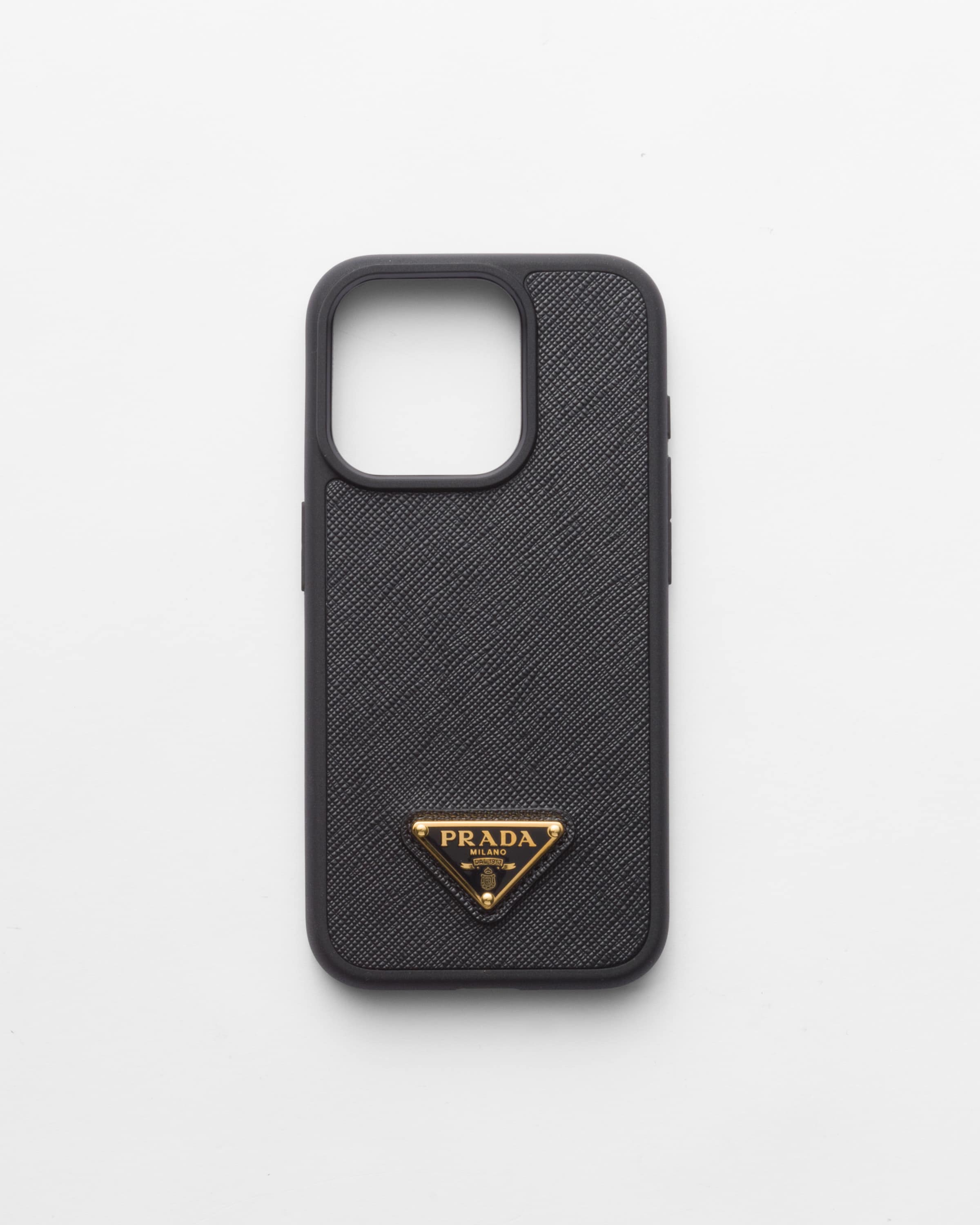 Black Saffiano Leather Cover For Iphone 15 Pro | PRADA