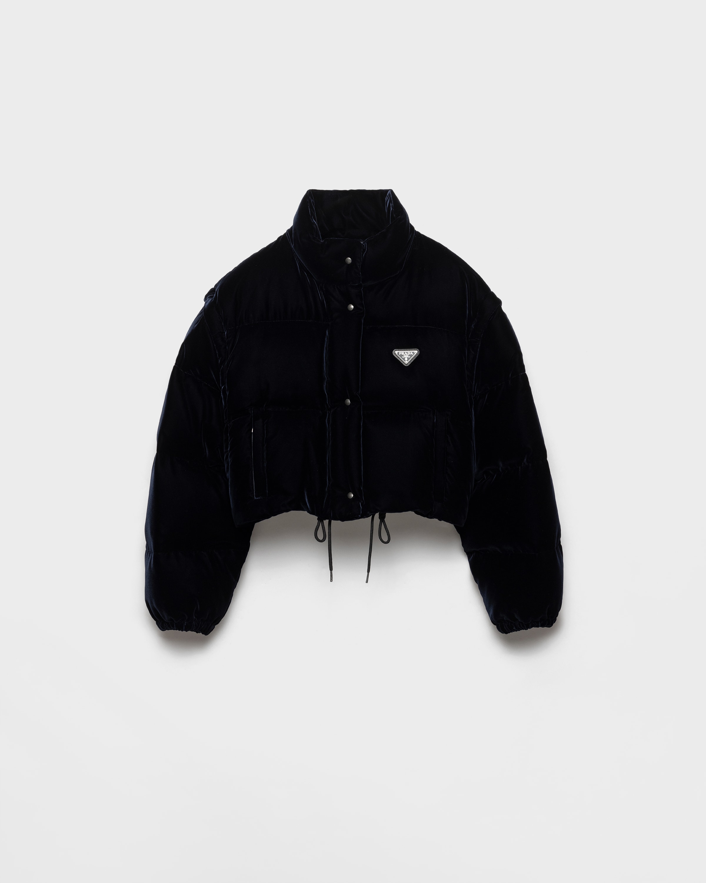 Navy Velvet Down Jacket | PRADA