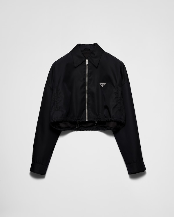 Black Re-nylon Cropped Blouson Jacket | PRADA