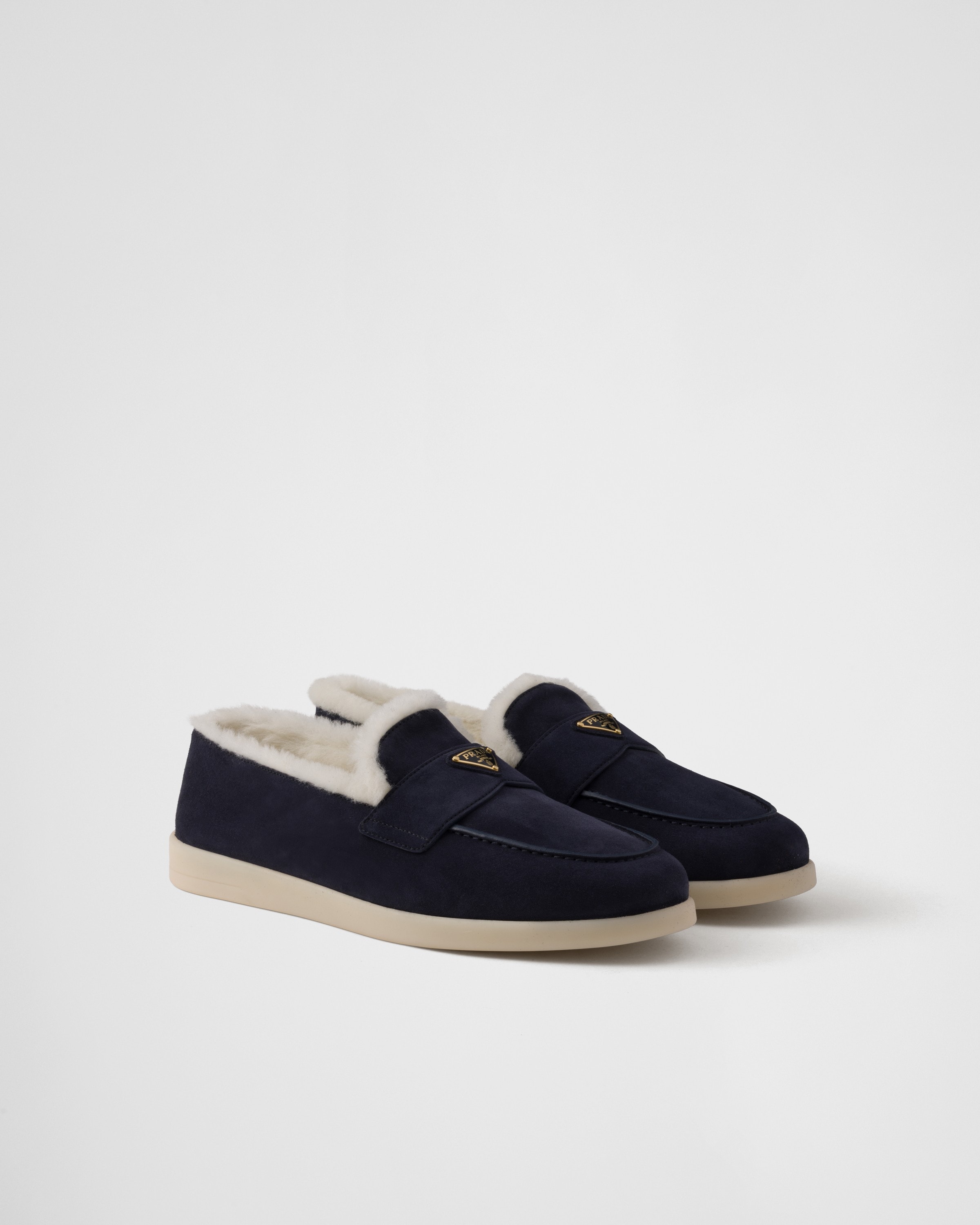 Navy Suede Loafers | PRADA
