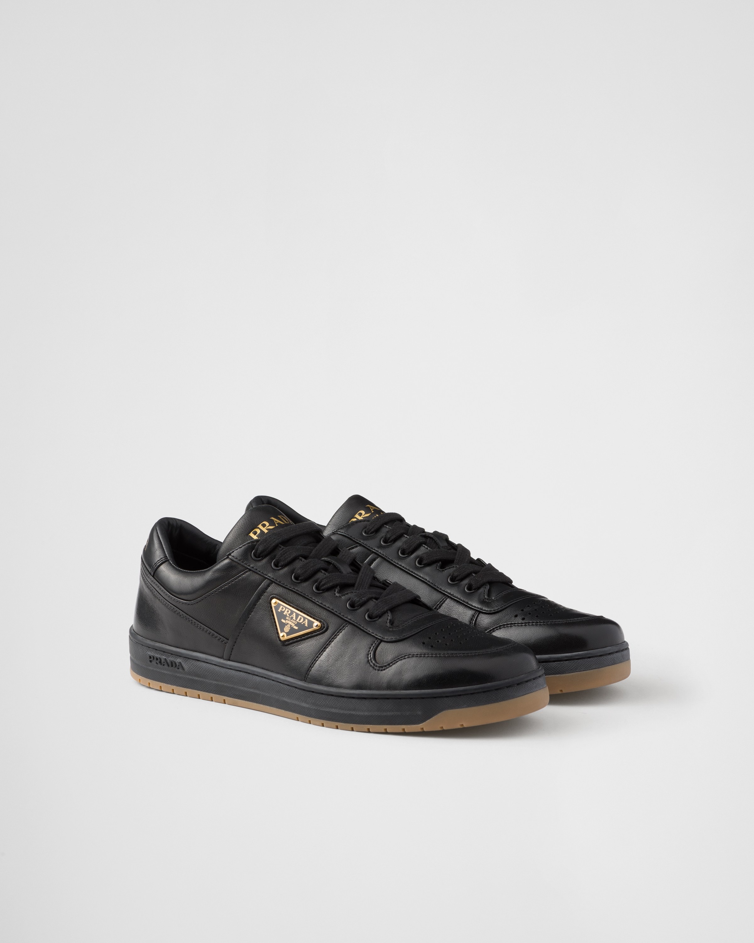 Black Downtown Nappa Leather Sneakers | PRADA