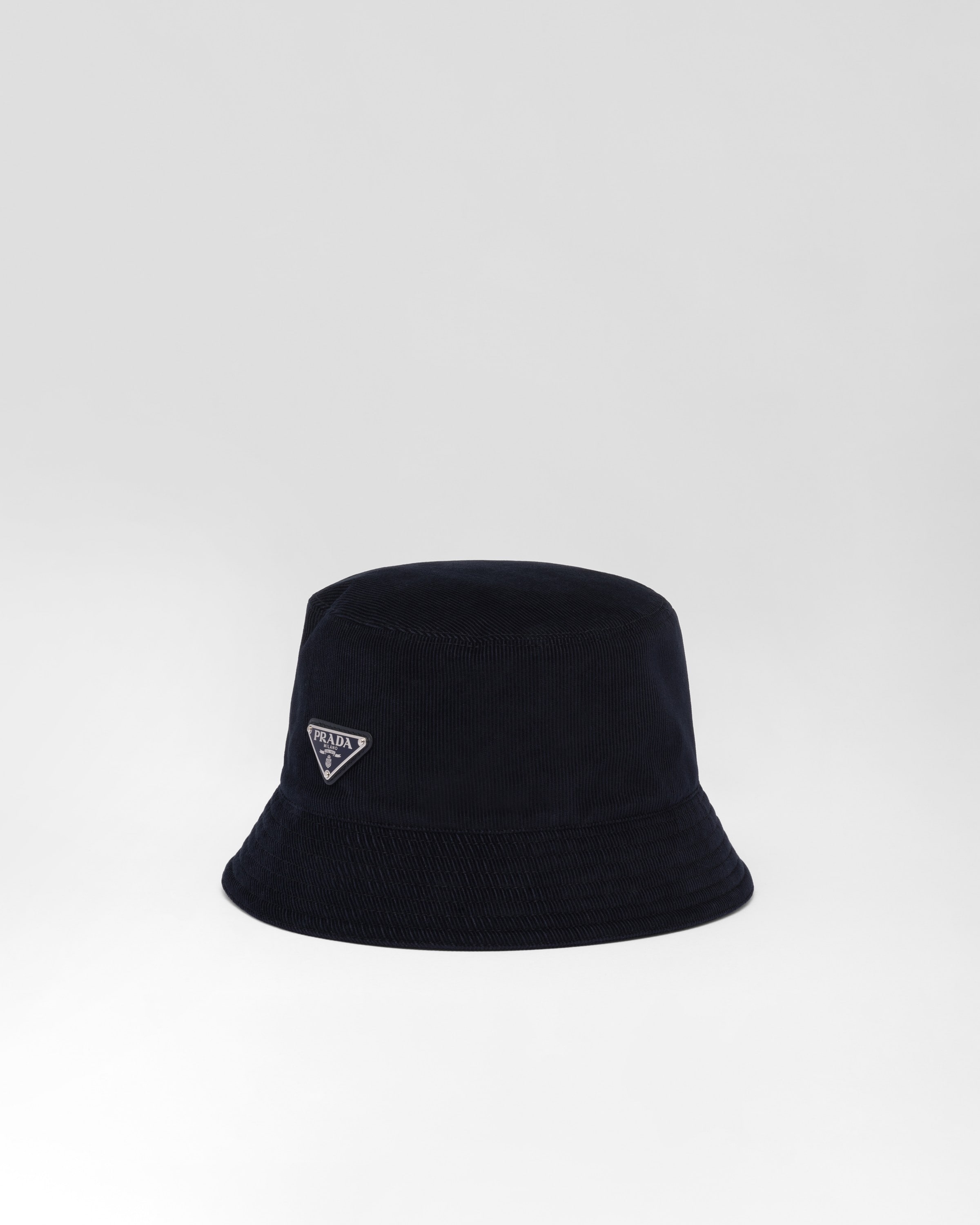 ネイビー コーデュロイ バケットハット | PRADA